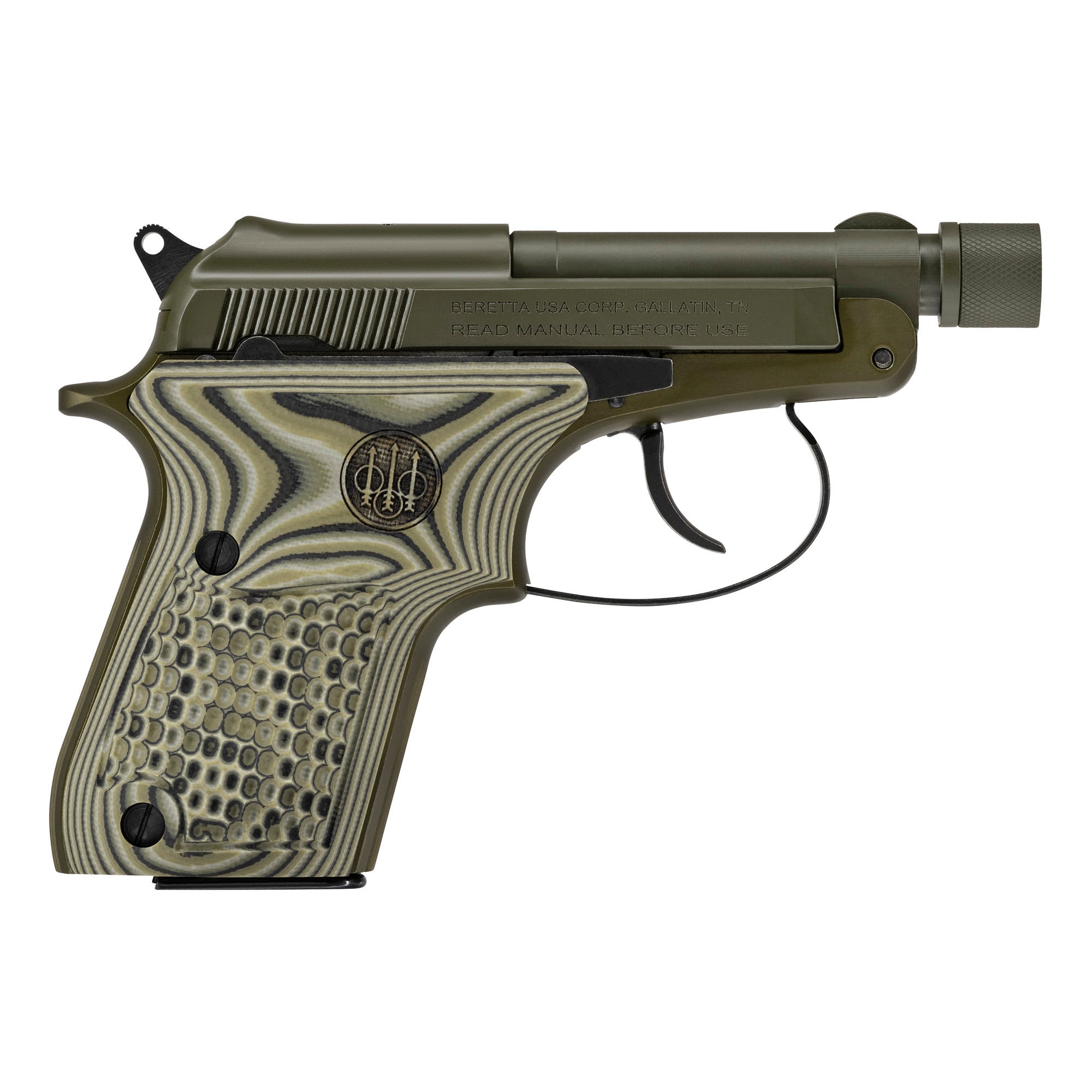 Beretta 21A Bobcat Kale Slushy OD Green .22 LR 2.9" Barrel 7-Rounds Threaded Barrel