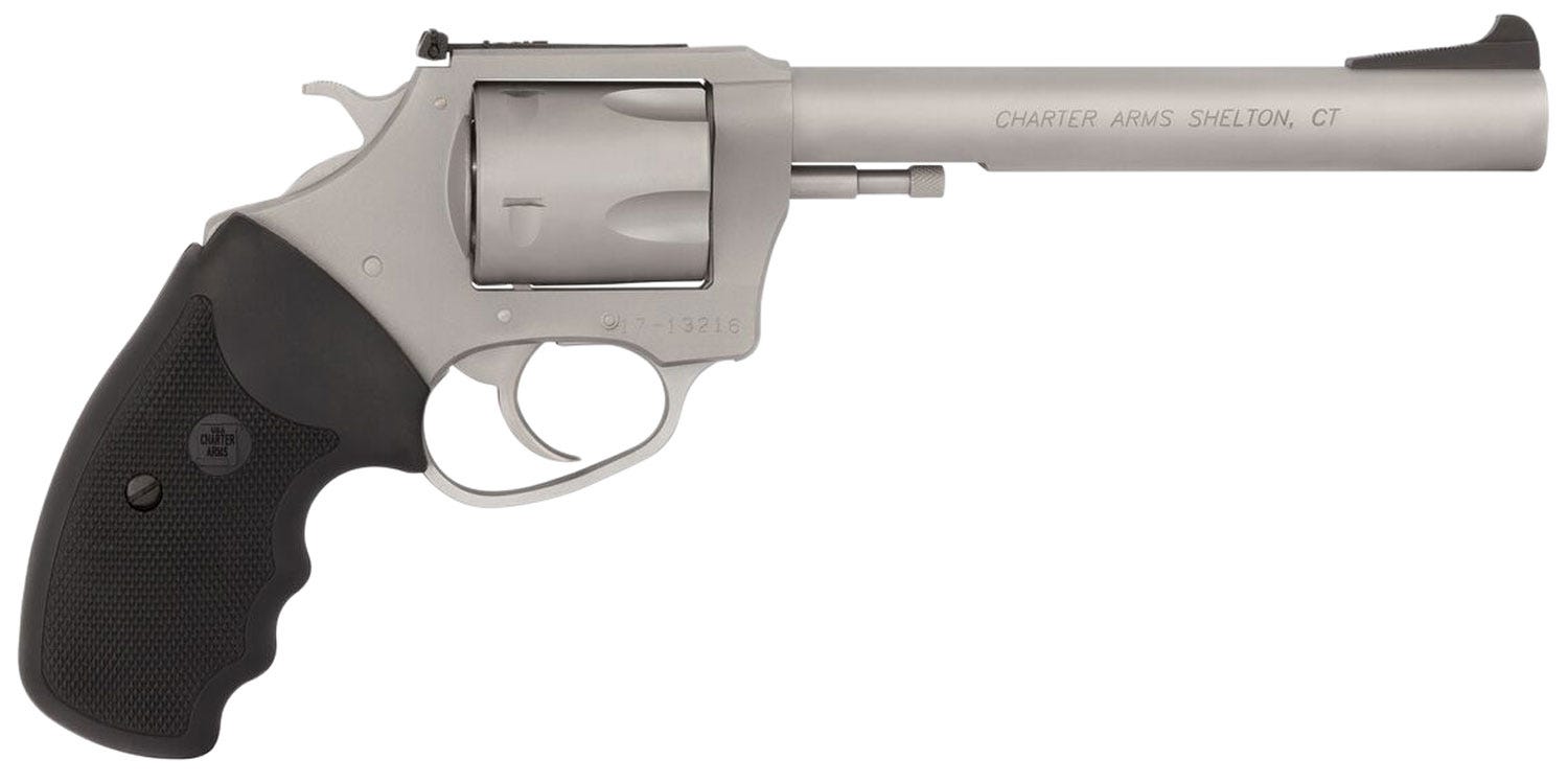 Charter Arms Pitbull Stainless 9mm 6" Barrel 5-Rounds Adjustable Sights