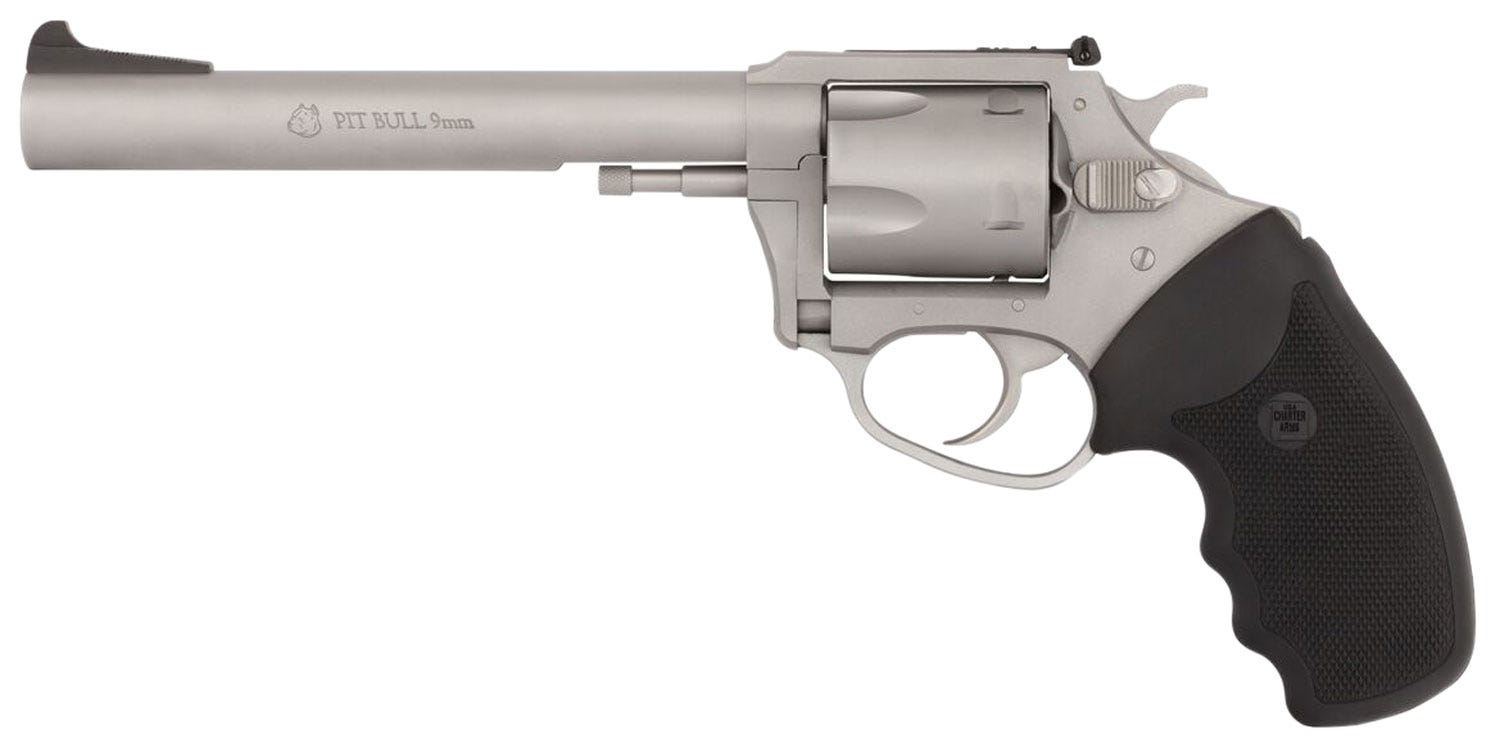 Charter Arms Pitbull Stainless 9mm 6" Barrel 5-Rounds Adjustable Sights - Image 2