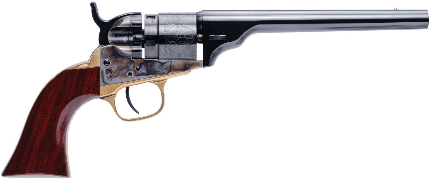 Cimarron Firearms 1862 Pocket Case Color Hardened .380 ACP 6" Barrel 5-Rounds Walnut Grips