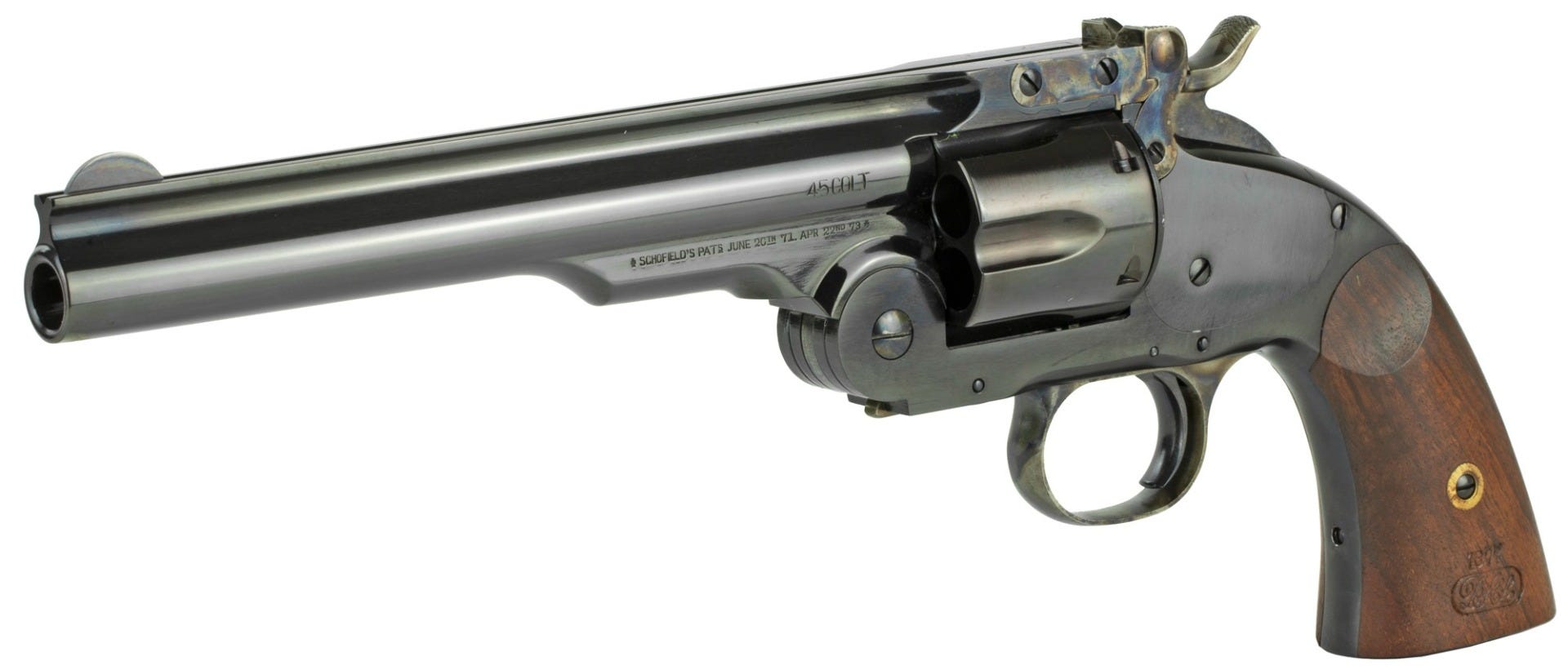 Cimarron Firearms No 3 Schofield .45 Colt 7" Barrel 6-Rounds Walnut Grip - Image 3