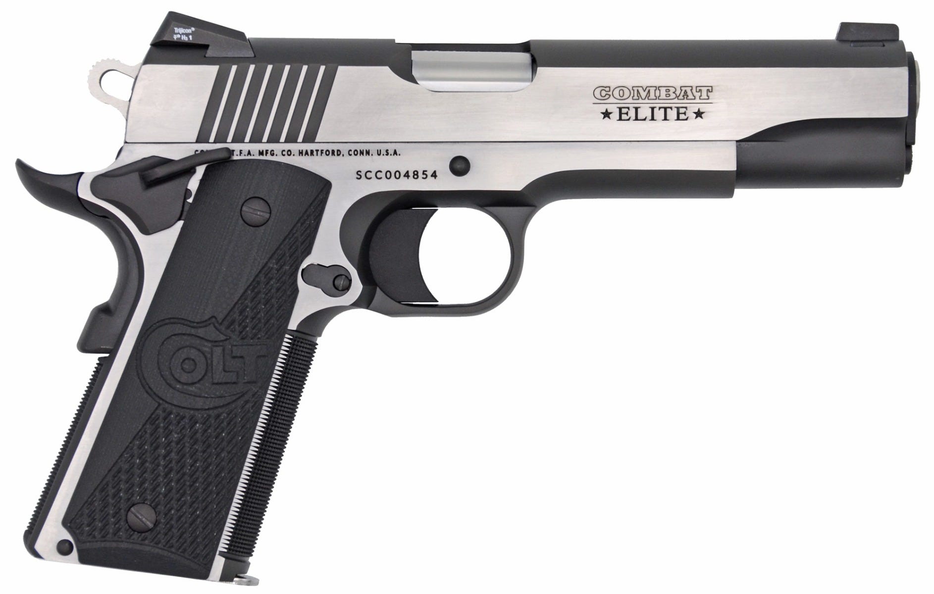 Colt Firearms Combat Elite Government Stainless / Black 9mm 5" Barrel 9-Rounds