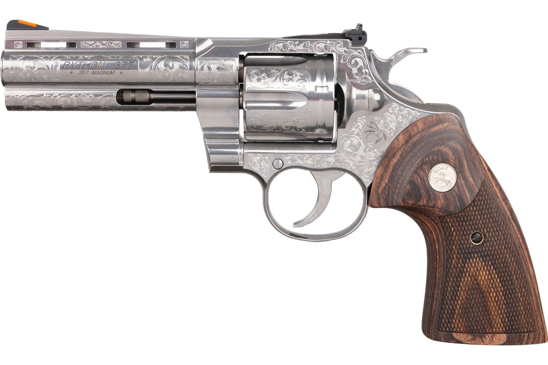 Colt Firearms Python Stainless Engraved .357 Mag / .38 SPC 4.25" Barrel 6-Rounds - Image 2