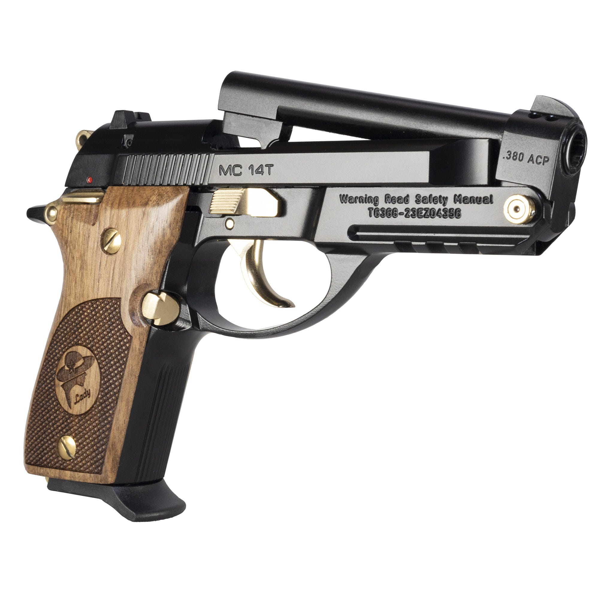 EAA Corp Girsan MC14T Lady Tip-Up Black / Wood .380 ACP 4.5" Barrel 13-Rounds - Image 4
