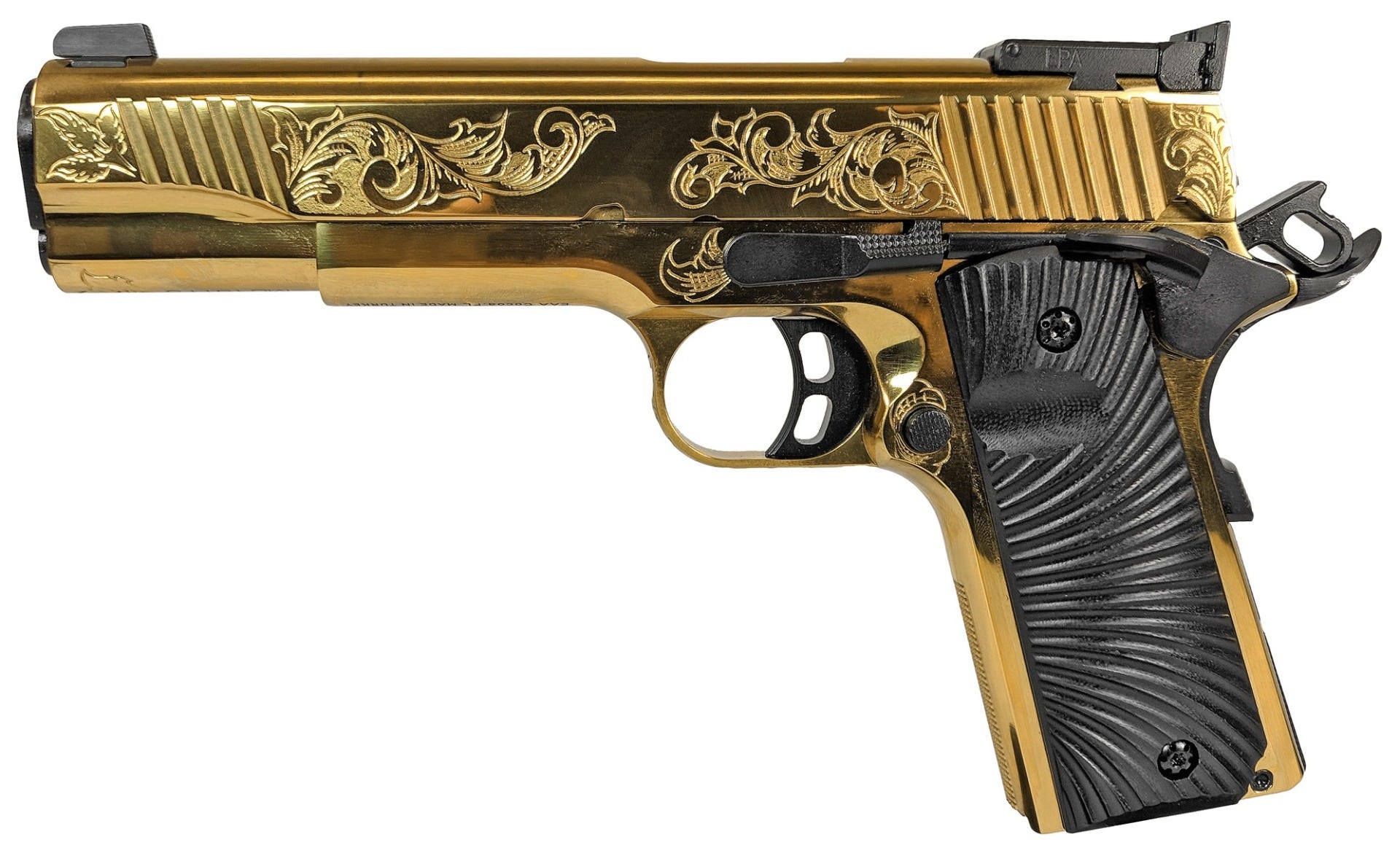 EAA Corp MC1911 Deluxe Gold .45 ACP 5" Barrel 8-Rounds Engraved - Image 2