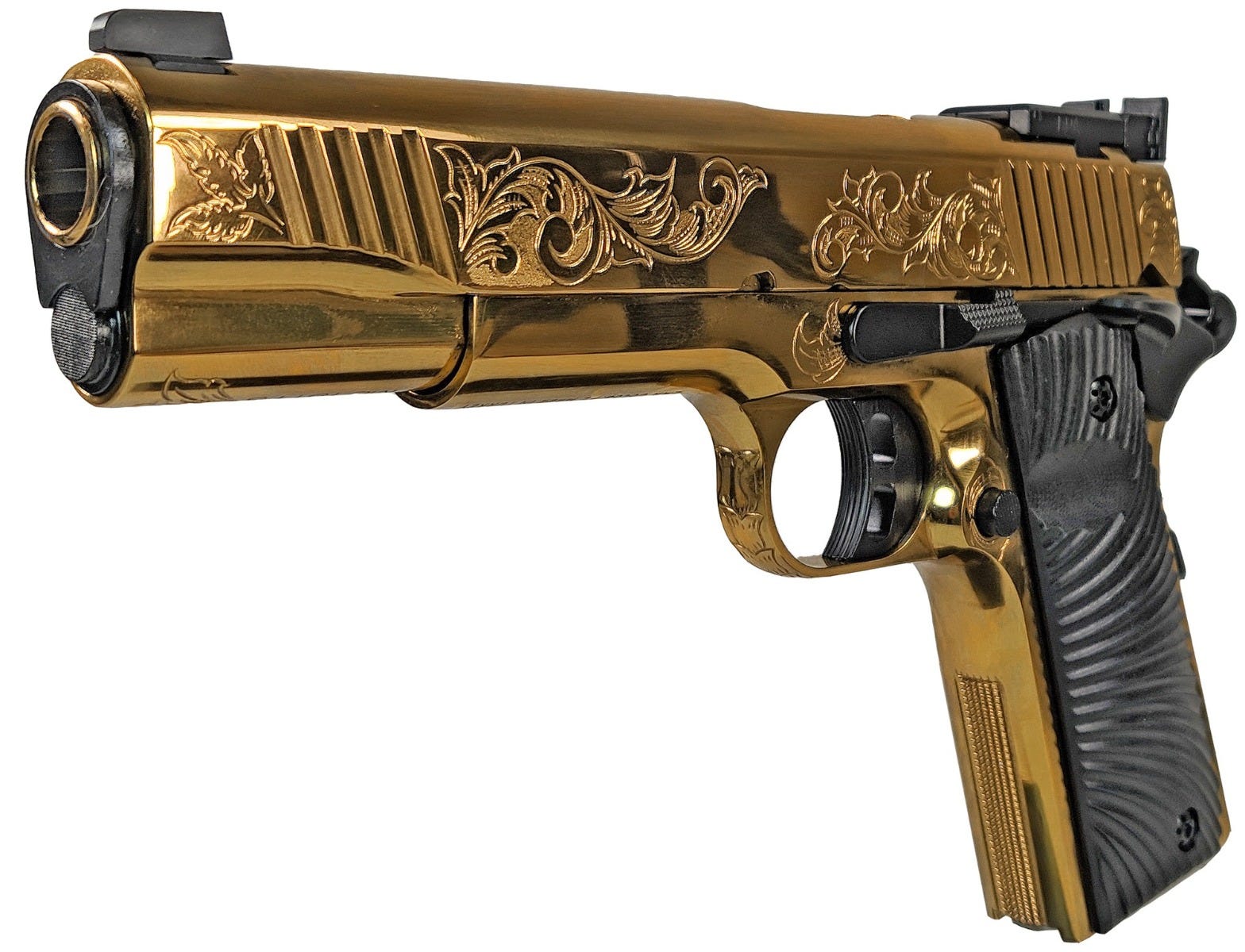 EAA Corp MC1911 Deluxe Gold .45 ACP 5" Barrel 8-Rounds Engraved - Image 3