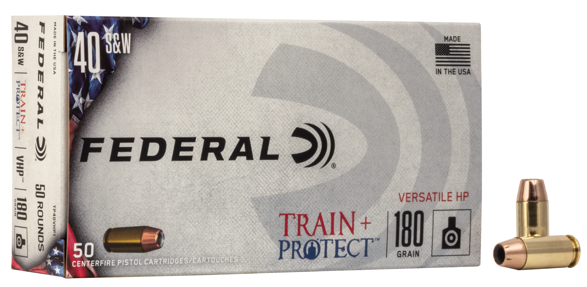 Federal Train & Protect Brass .40 S&W 180 Grain 50-Rounds VHP