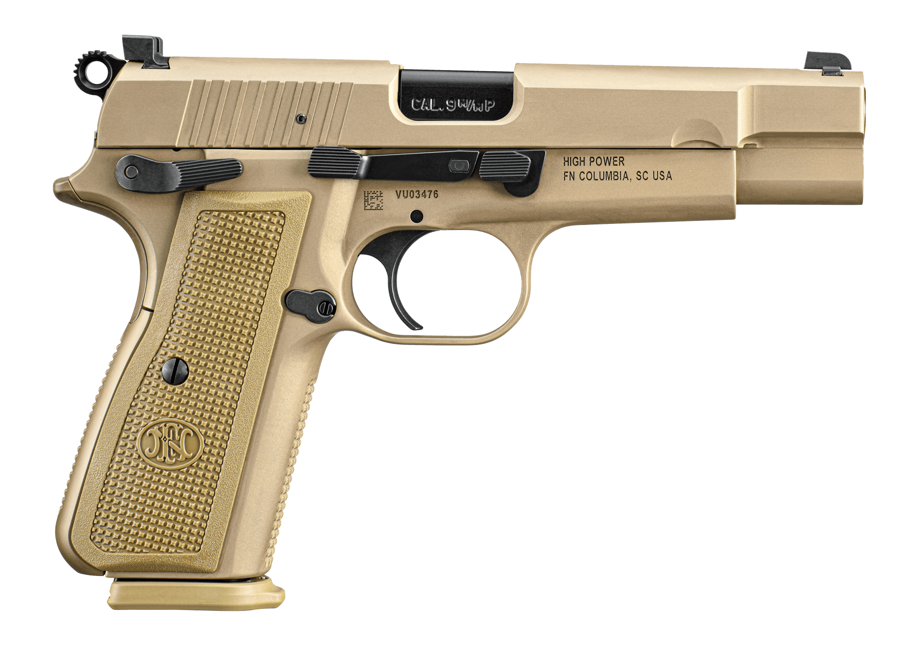 FN High Power Flat Dark Earth 9mm 4.7" Barrel 17-Rounds with Zippered Ballistic Range Bag