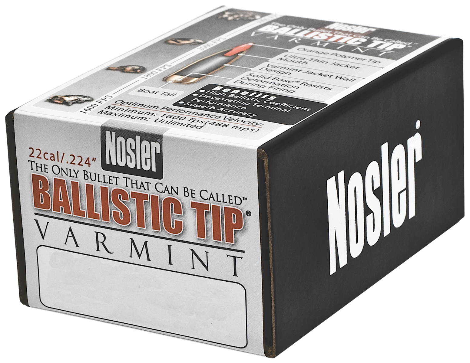 Nosler Ballistic Tip Varmint .22 Caliber 100-Projectiles