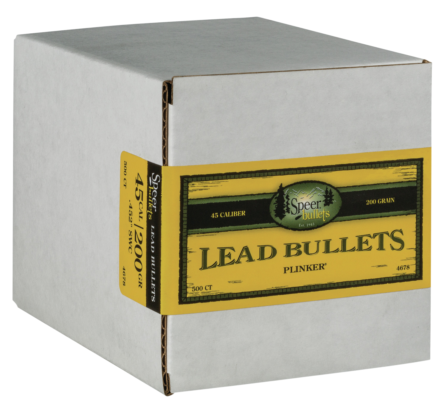 Speer Lead Bullets .45 Caliber 200-Grain 500-Bullets LSWC