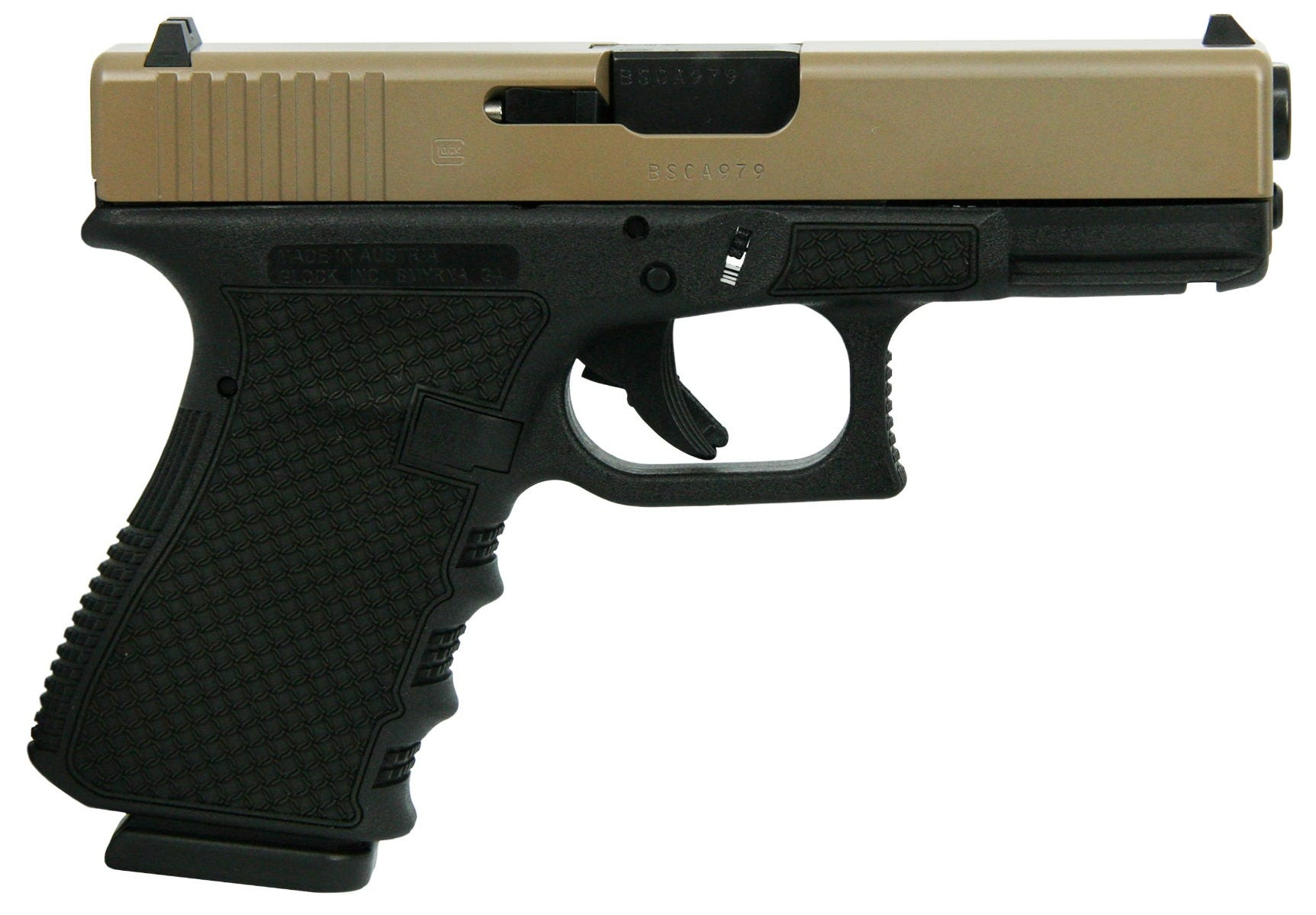 Glock 19 Gen 3 Flat Dark Earth 9mm 4.02" Barrel 15-Rounds Chainmail Stippling - Image 2