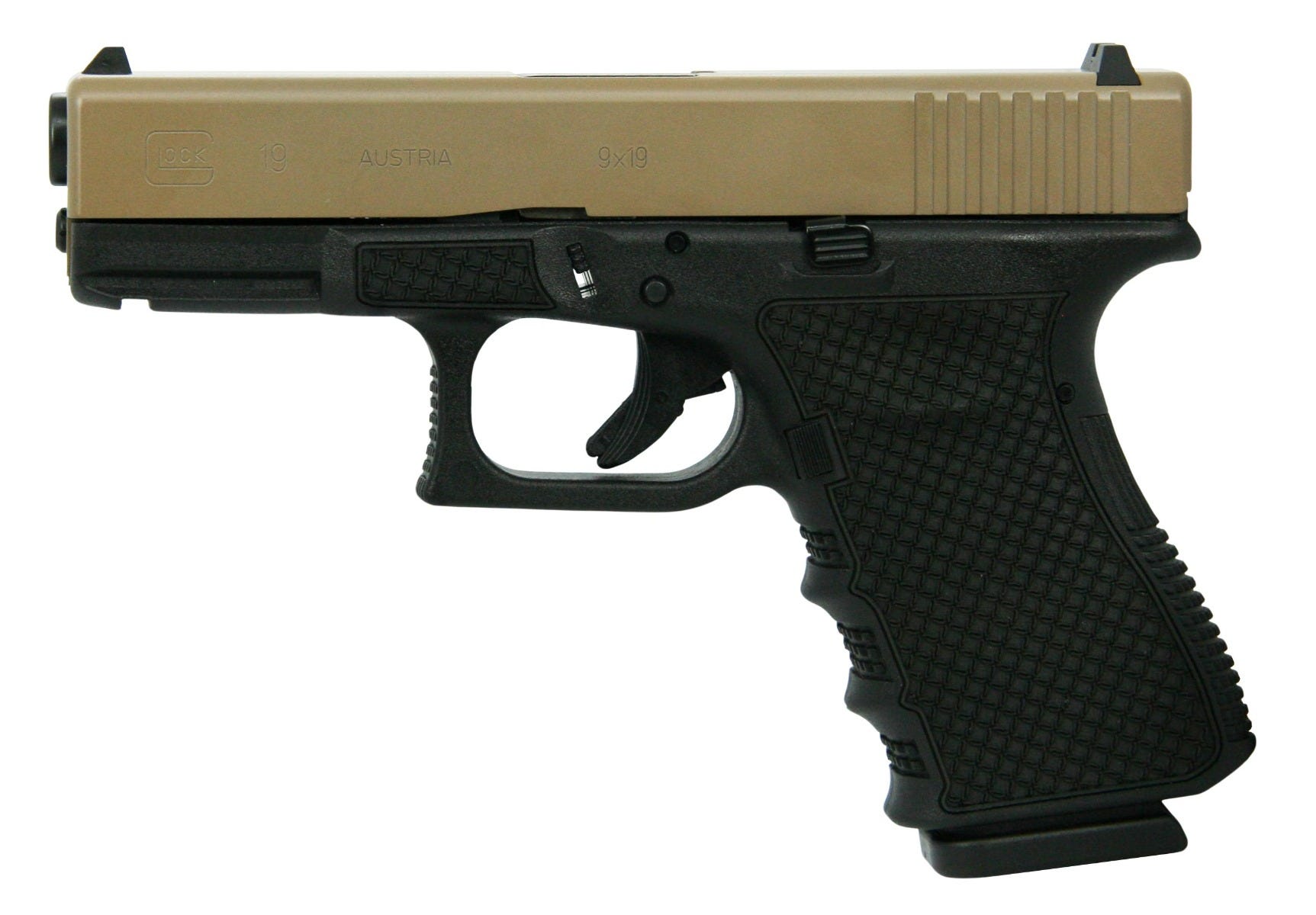 Glock 19 Gen 3 Flat Dark Earth 9mm 4.02" Barrel 15-Rounds Chainmail Stippling - Image 3