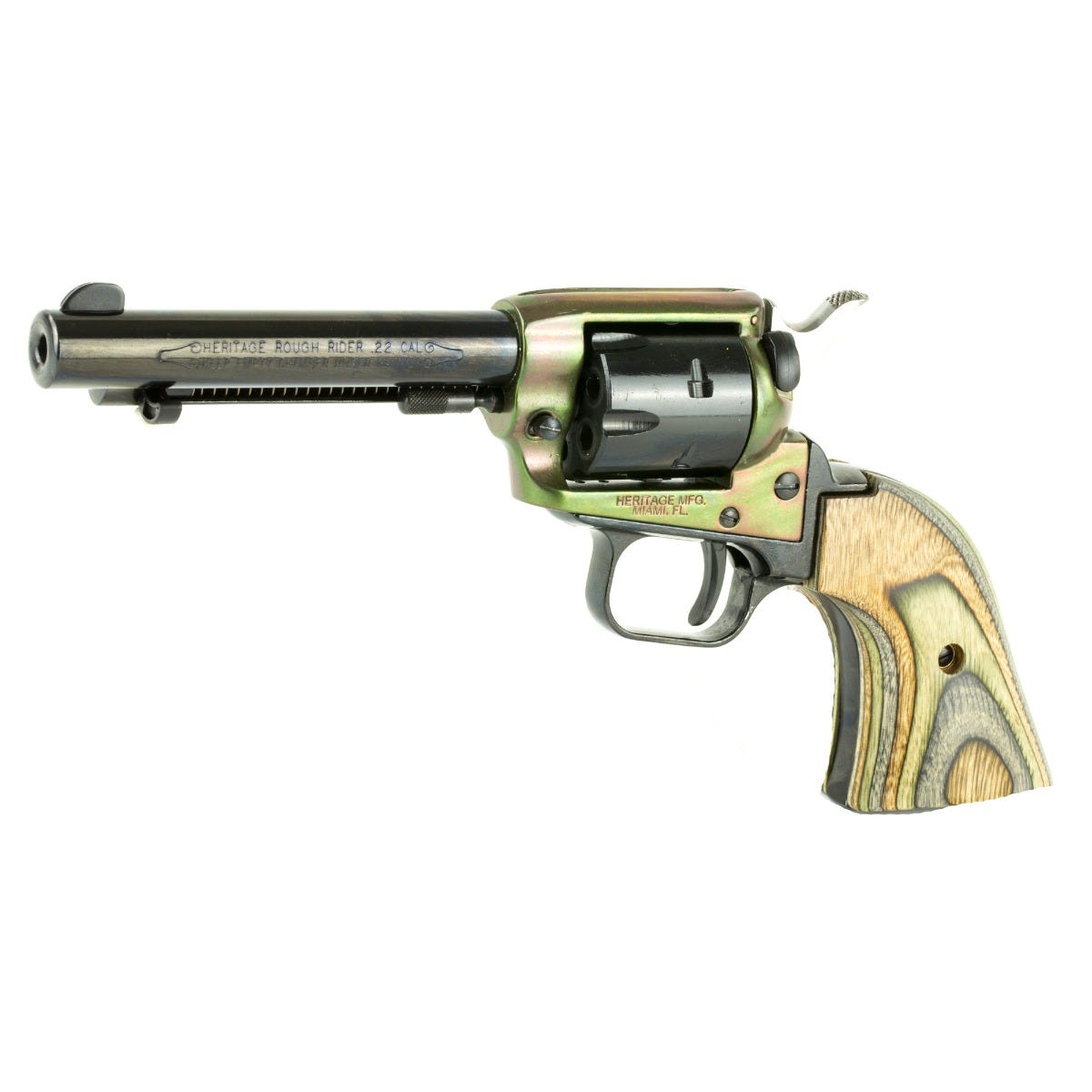 Heritage Firearms Rough Rider .22 LR/.22 WMR 4.75" Barrel 6-Rounds Camo Laminate Grips - Image 3
