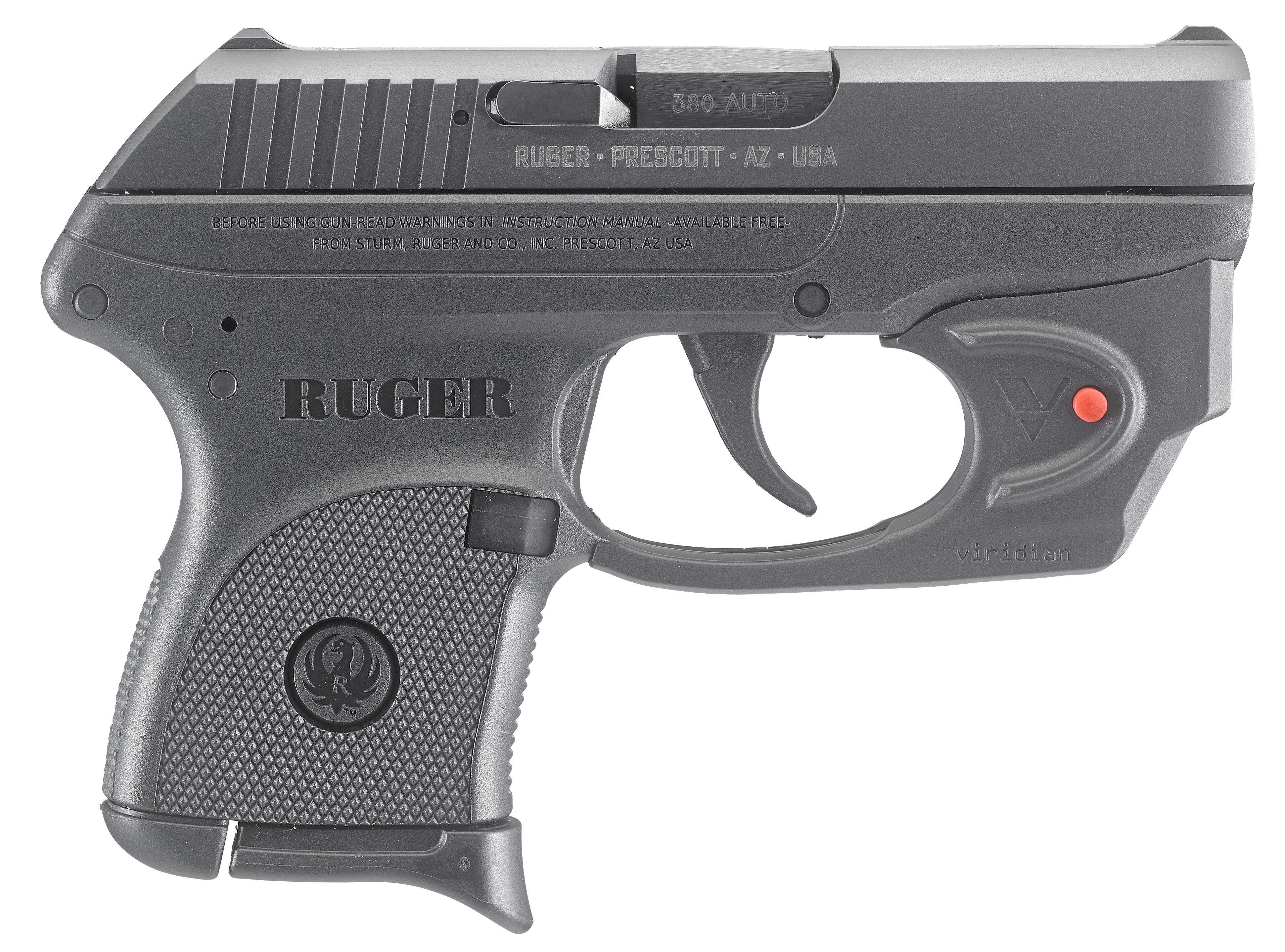 Ruger LCP .380 ACP 2.75" Barrel 6-Rounds w/Viridian E-Series Red Laser