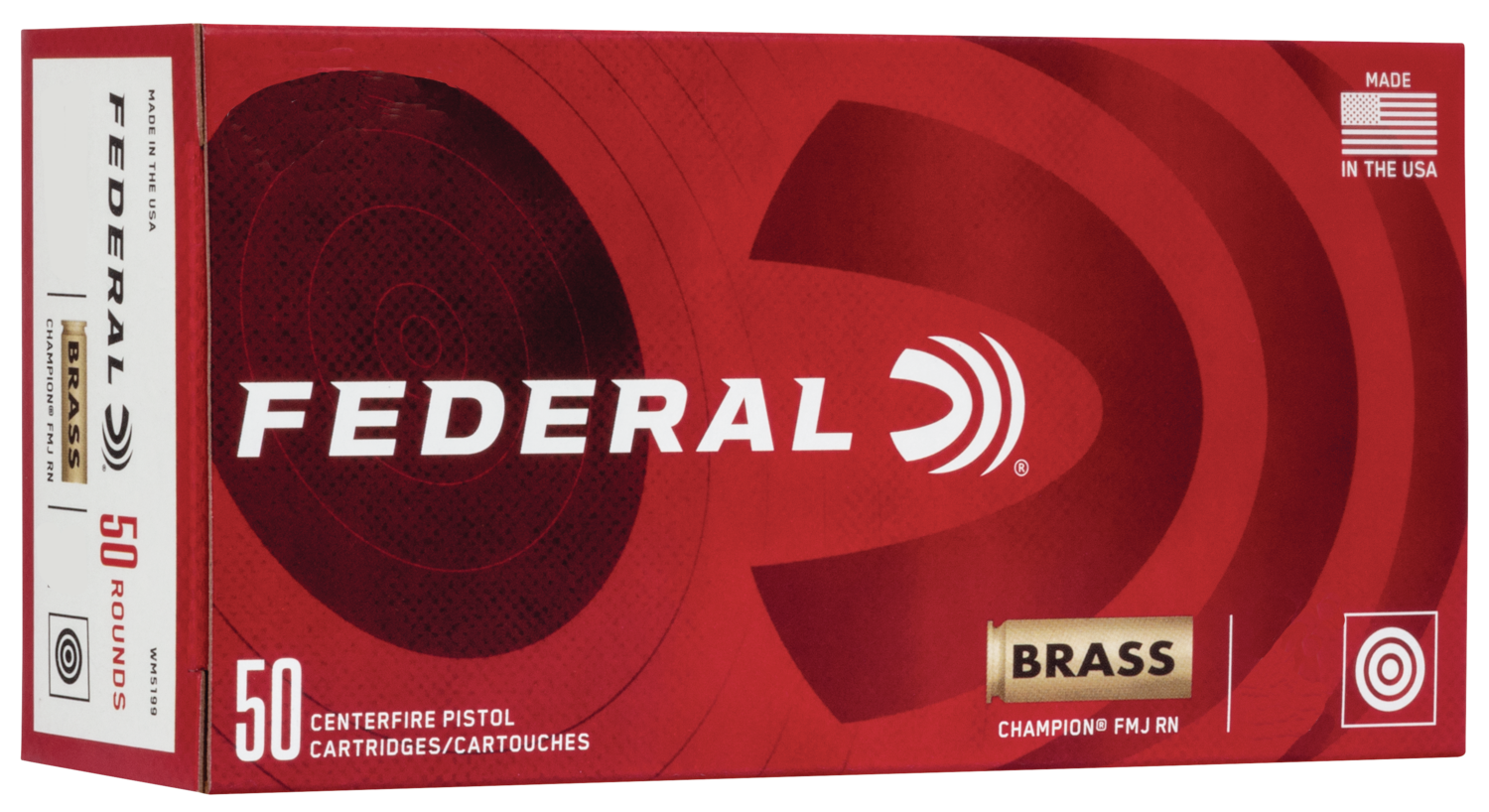 Federal Champion Training Brass 10mm 180 Grain 50-Rounds FMJ