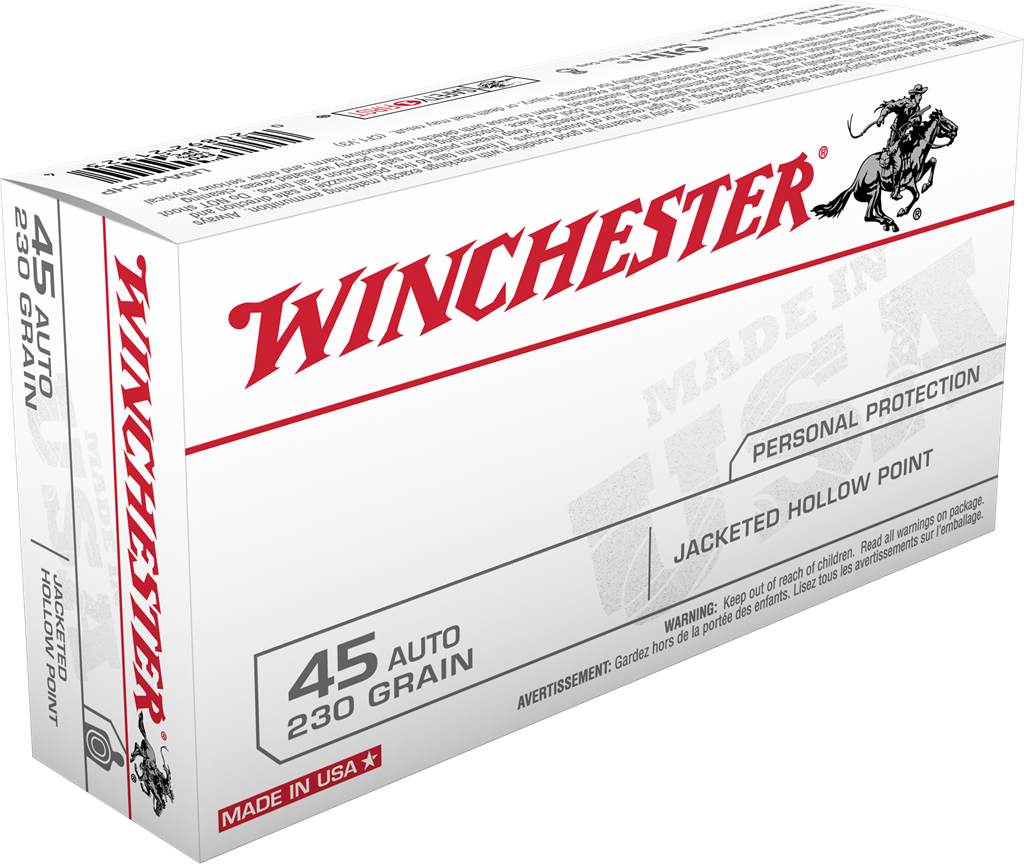 Winchester USA Brass .45 ACP 230-Grain 50-Rounds JHP