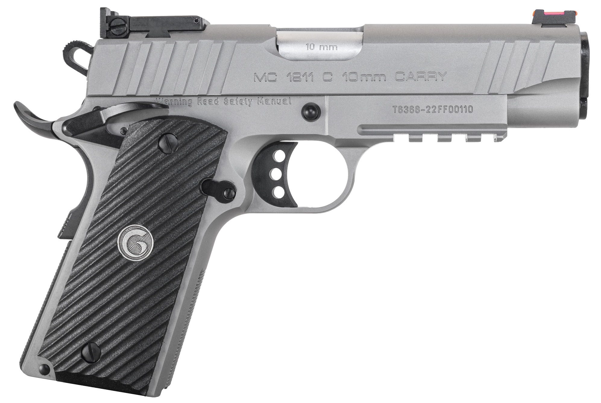 EAA Girsan MC1911C Stainless 10mm 4.4" Barrel 9-Rounds Fiber Optic Front Sight
