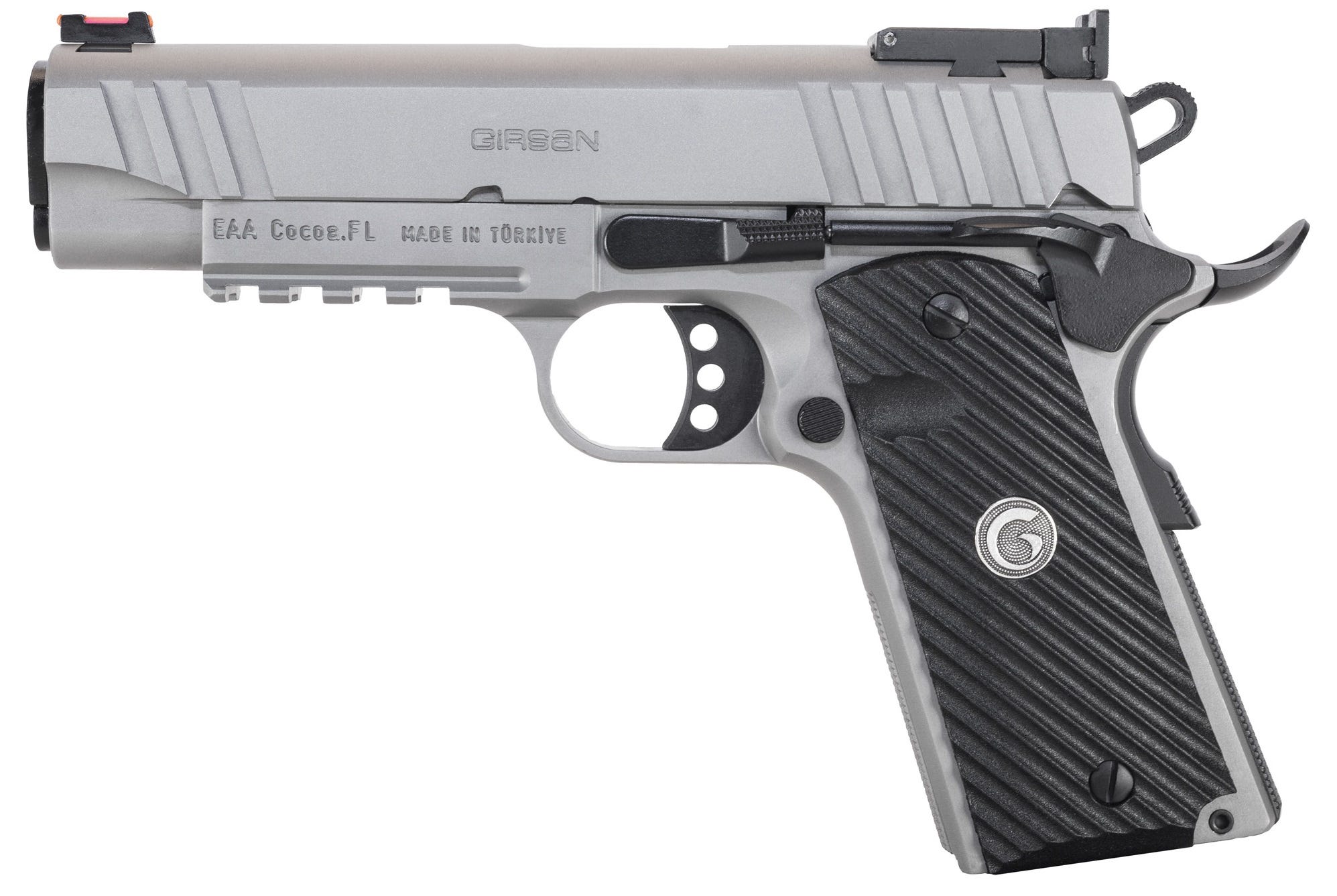 EAA Girsan MC1911C Stainless 10mm 4.4" Barrel 9-Rounds Fiber Optic Front Sight - Image 2