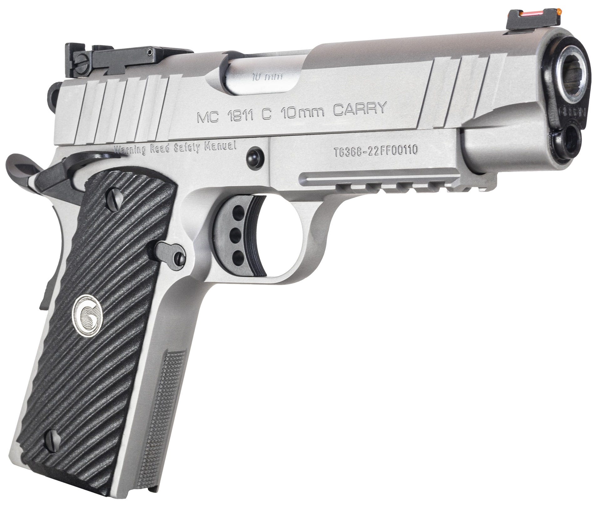 EAA Girsan MC1911C Stainless 10mm 4.4" Barrel 9-Rounds Fiber Optic Front Sight - Image 3