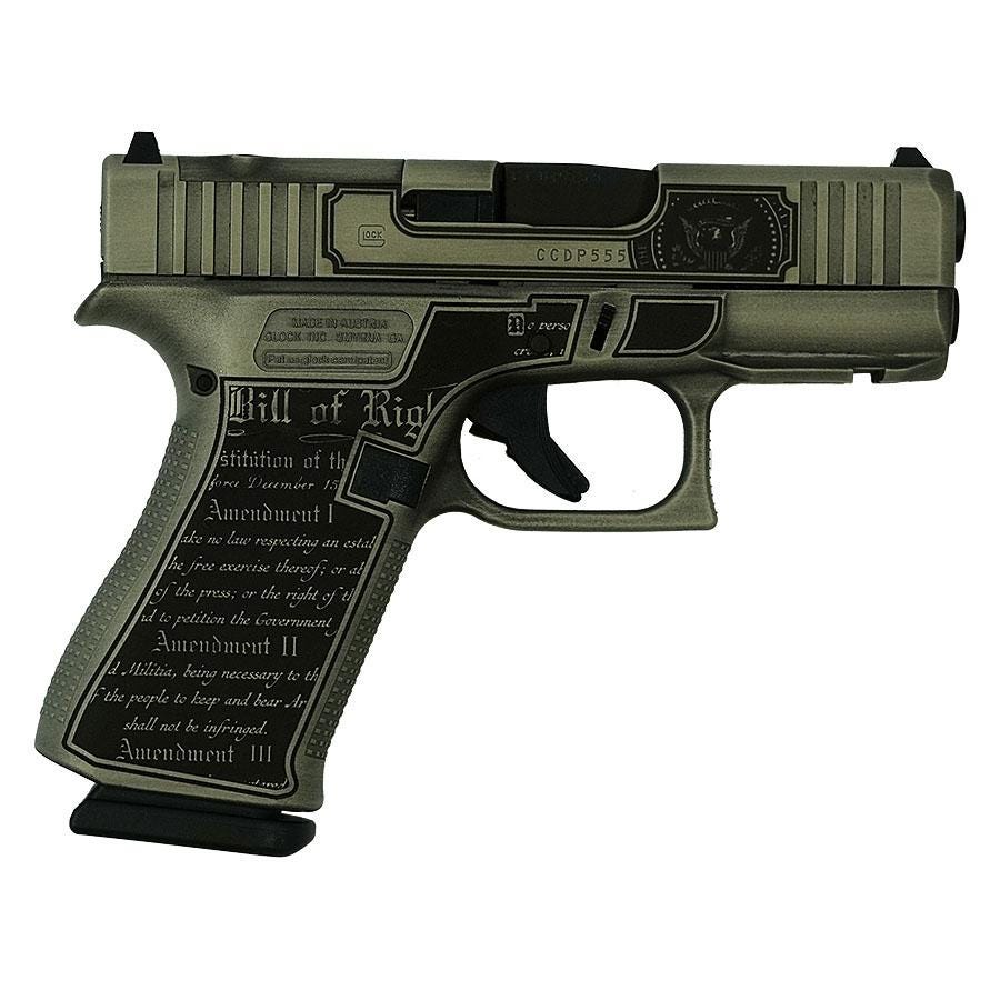 Glock 43X MOS Custom "Trump 2024" Crushed Silver Distressed 9mm 3.4" Barrel 10-Rounds - Image 3