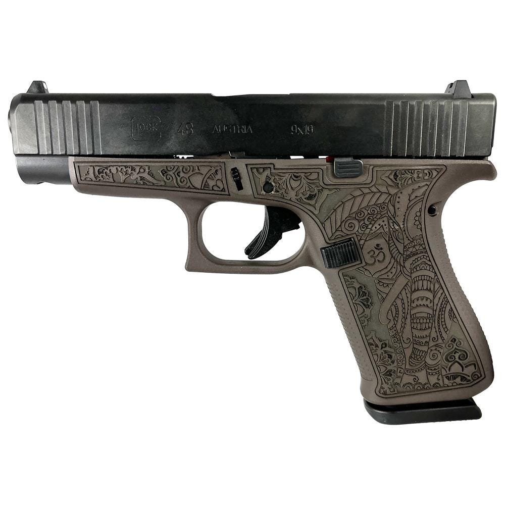 Glock 48 Custom "Vortex Bronze Elephant Engraved" 9mm 4.17" Barrel 10-Rounds - Image 3