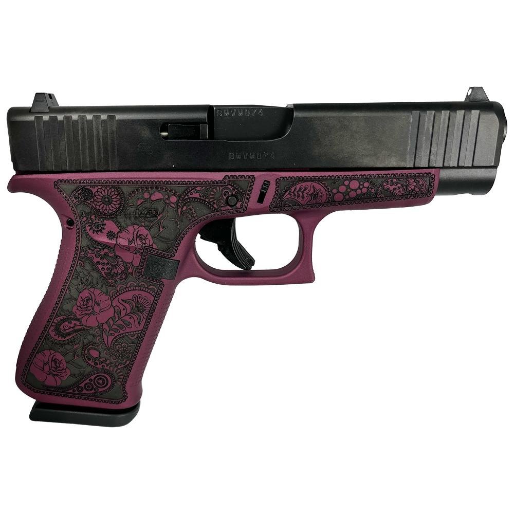 Glock 48 Custom "Black Cherry Paisley Frame" 9mm 4.17" Barrel 10-Rounds - Image 2