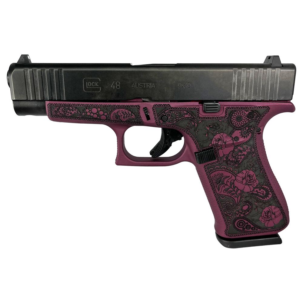 Glock 48 Custom "Black Cherry Paisley Frame" 9mm 4.17" Barrel 10-Rounds - Image 3