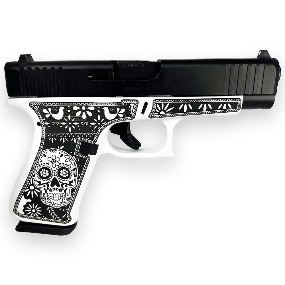 Glock 48 Gen5 Custom "Sugar Skull" White 9mm 4.17" Barrel 10-Rounds - Image 2