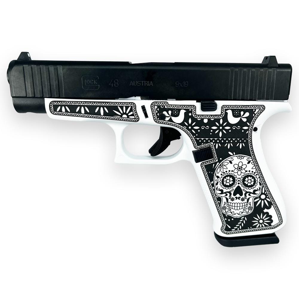 Glock 48 Gen5 Custom "Sugar Skull" White 9mm 4.17" Barrel 10-Rounds - Image 3