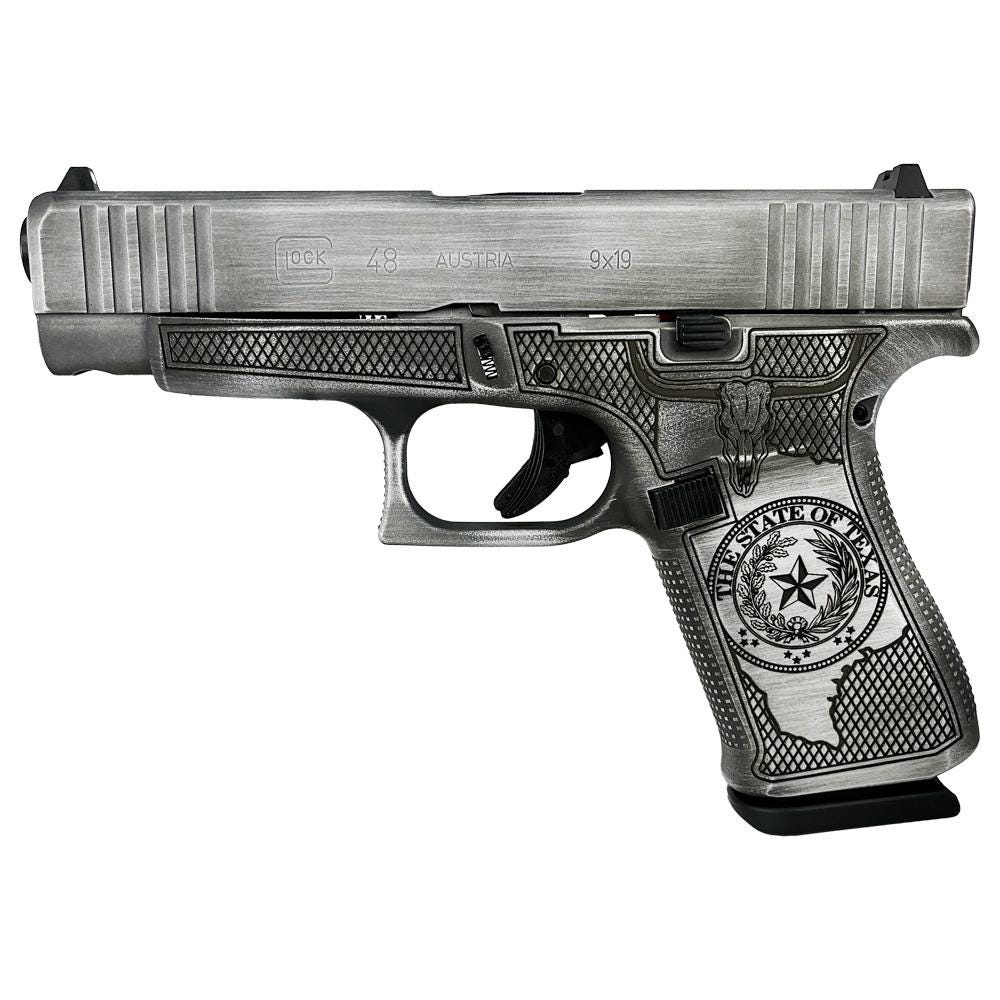Glock 48 Custom "Texas Silver" 9mm 4.17" Barrel 10-Rounds - Image 2