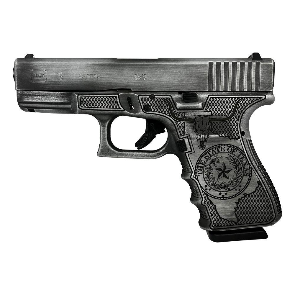 Glock 19 Gen3 Custom "Texas Silver" 9mm 4.01" Barrel 15-Rounds - Image 2