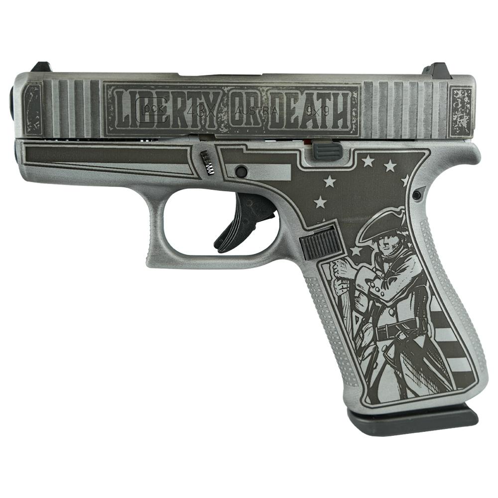 Glock 43x Custom "Liberty or Death" Grey 9mm 3.4" Barrel 10-Rounds - Image 2