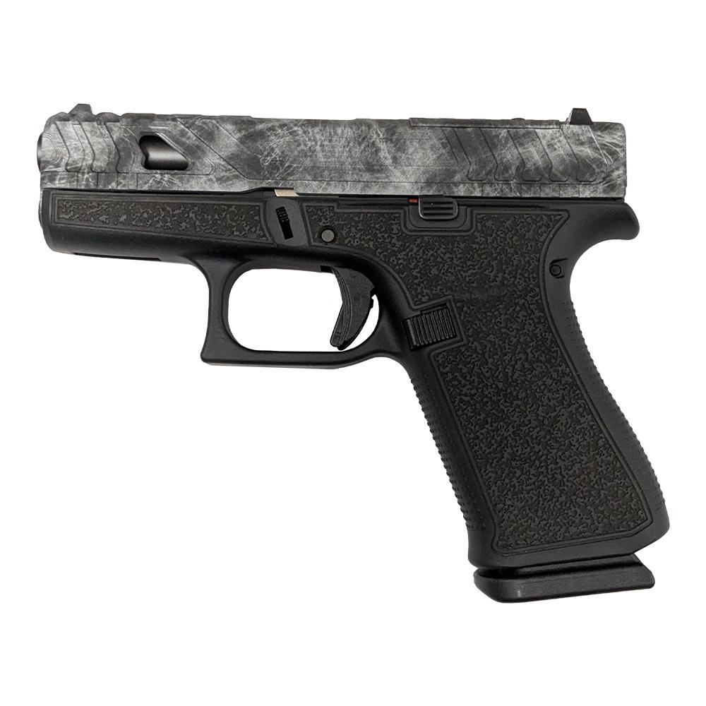 Glock 43x Custom "Static Stipple/Sliver Marble Slide" 9mm 3.4" Barrel 10-Rounds - Image 3