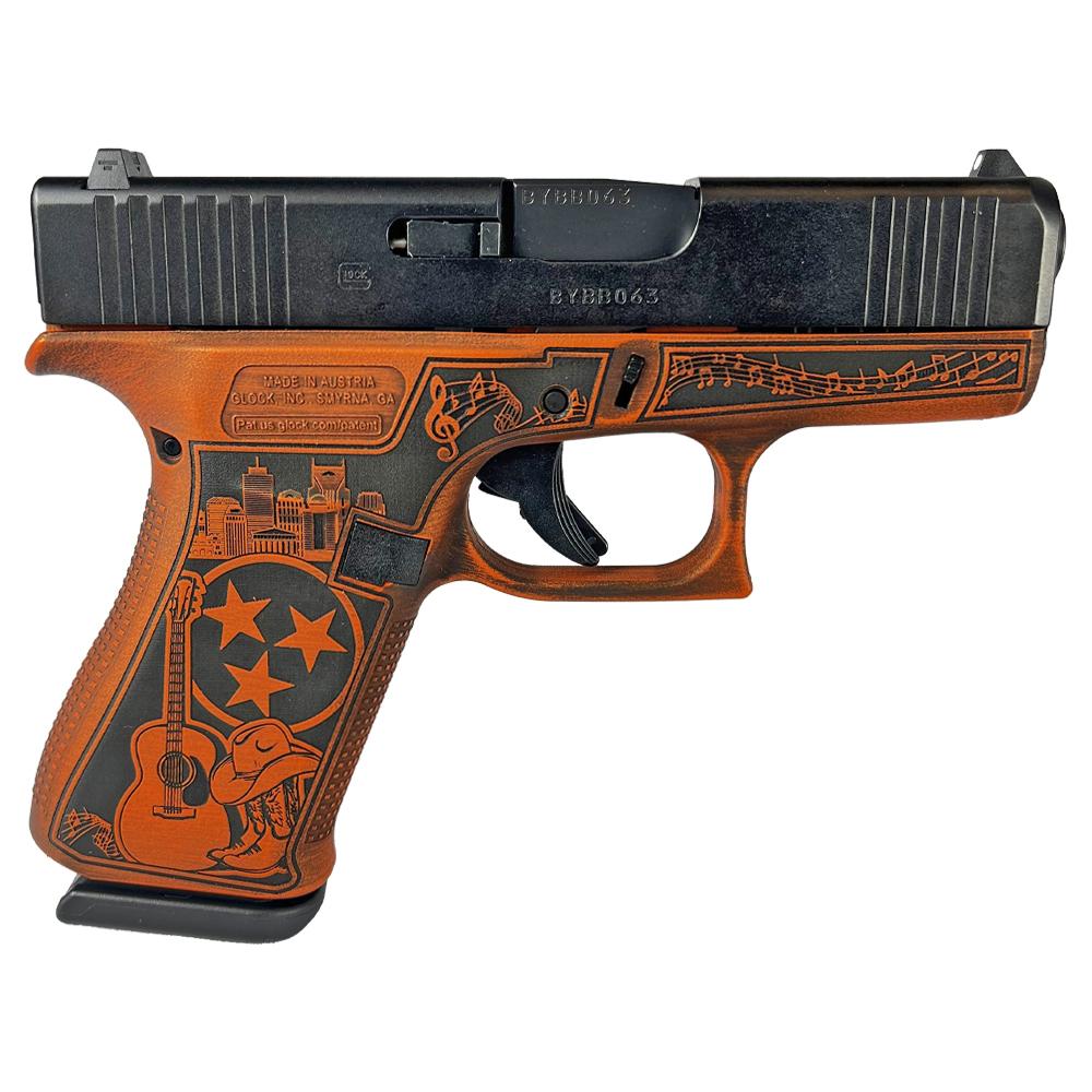 Glock 43x Custom "Distressed Tennessee Orange" 9mm 3.4" Barrel 10-Rounds - Image 2