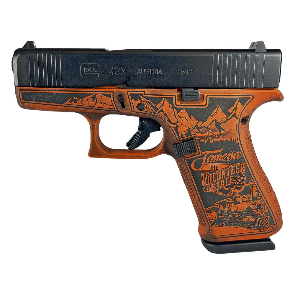 Glock 43x Custom "Distressed Tennessee Orange" 9mm 3.4" Barrel 10-Rounds - Image 3
