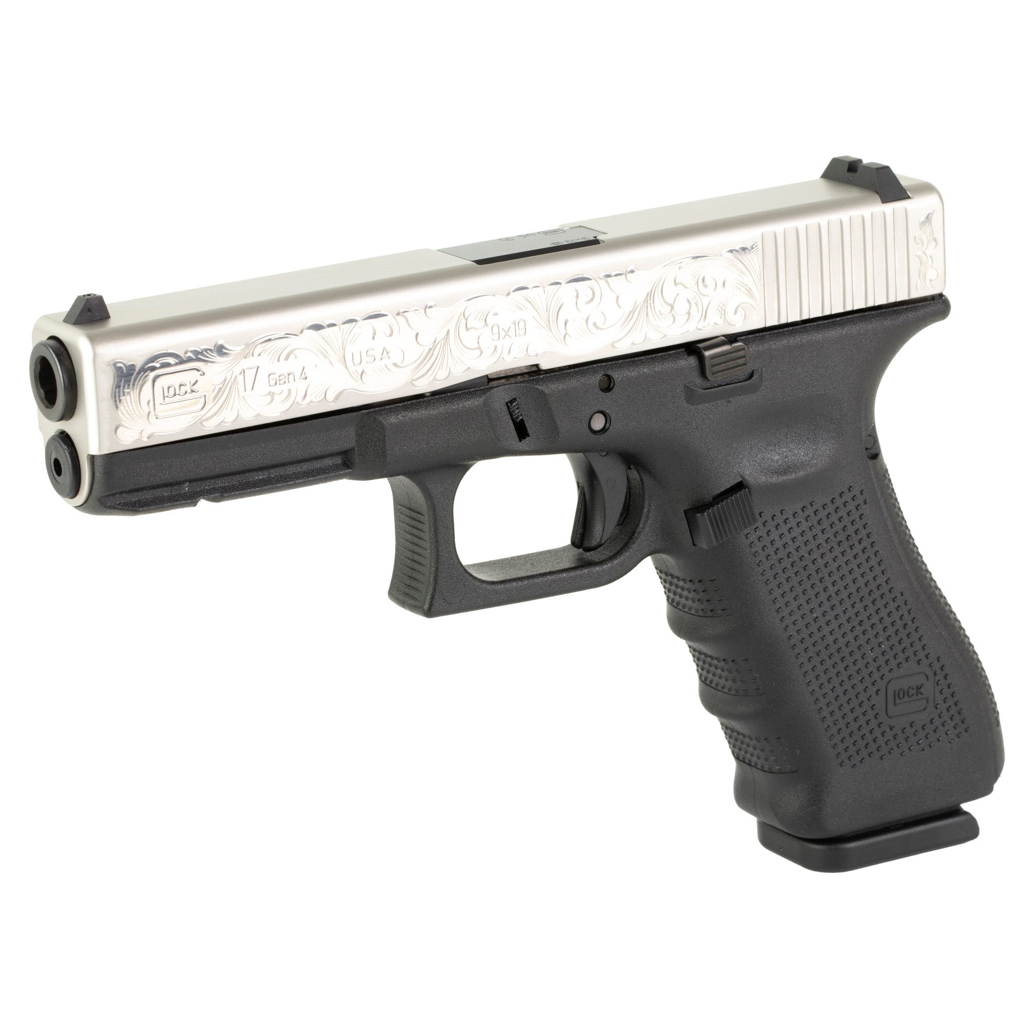 Glock 17 Gen4 Engraved Stainless Steel 9mm 4.49" Barrel 17-Rounds - Image 4