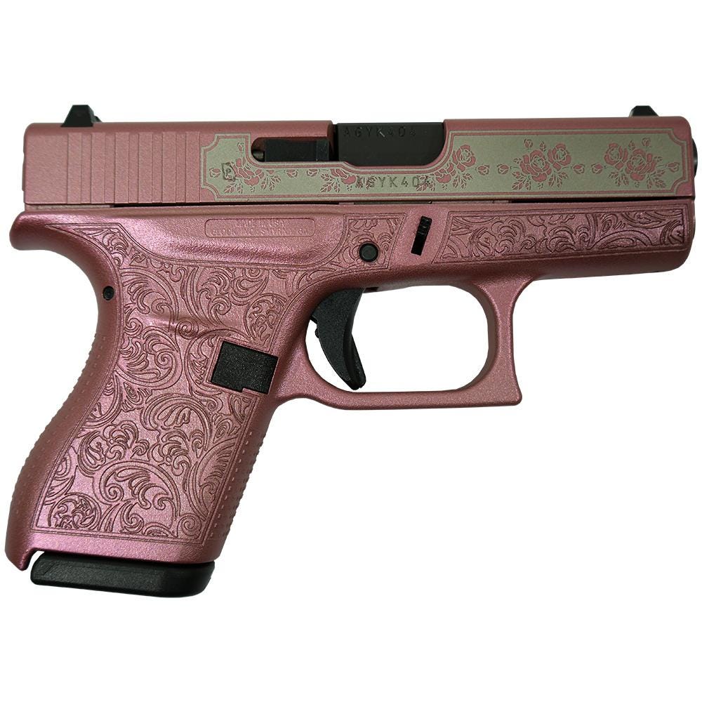 Glock 42 Custom "Glock & Roses Medusa Pink" .380 ACP 3.2" Barrel 6-Rounds - Image 2