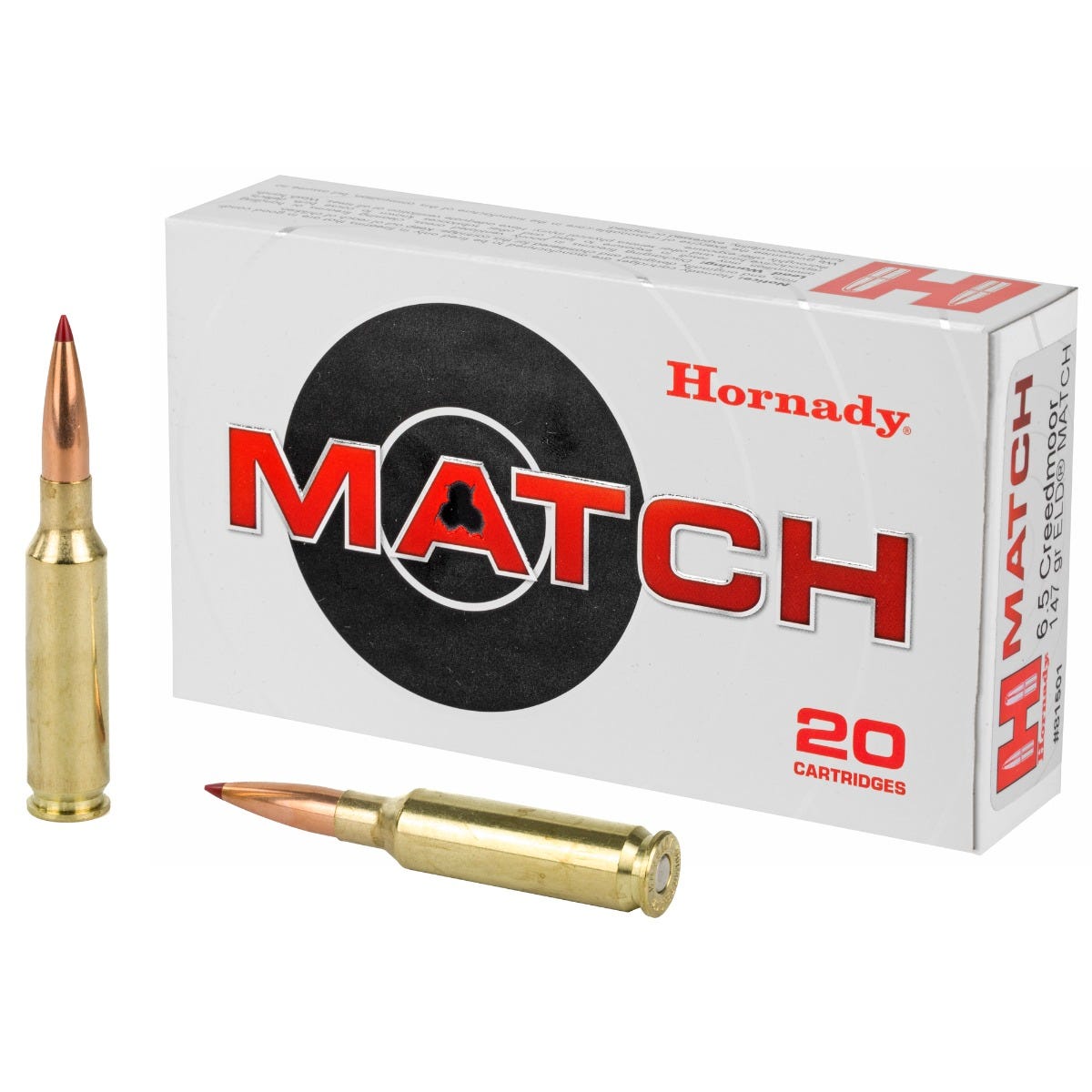 Hornady ELD-Match Brass 6.5 Creedmoor 147 Grain 20-Rounds ELDM