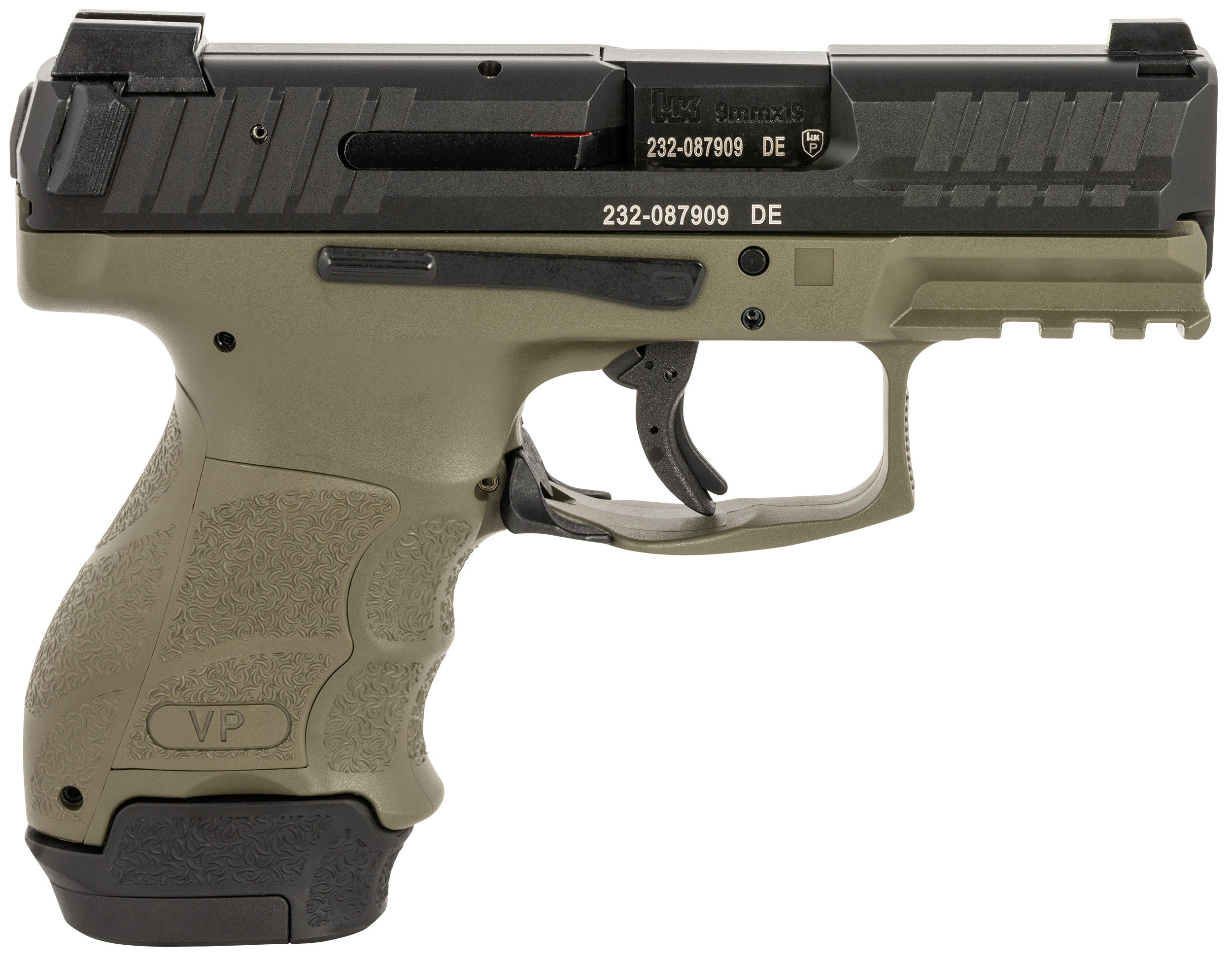 Heckler and Koch VP9SK Green 9mm 3.39" Barrel 15-Rounds Night Sights