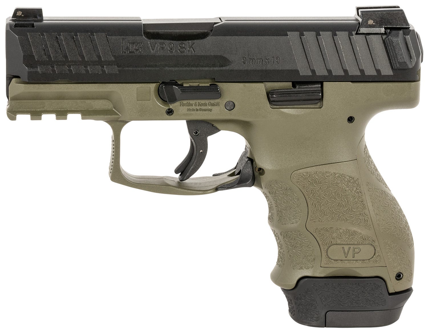 Heckler and Koch VP9SK Green 9mm 3.39" Barrel 15-Rounds Night Sights - Image 2