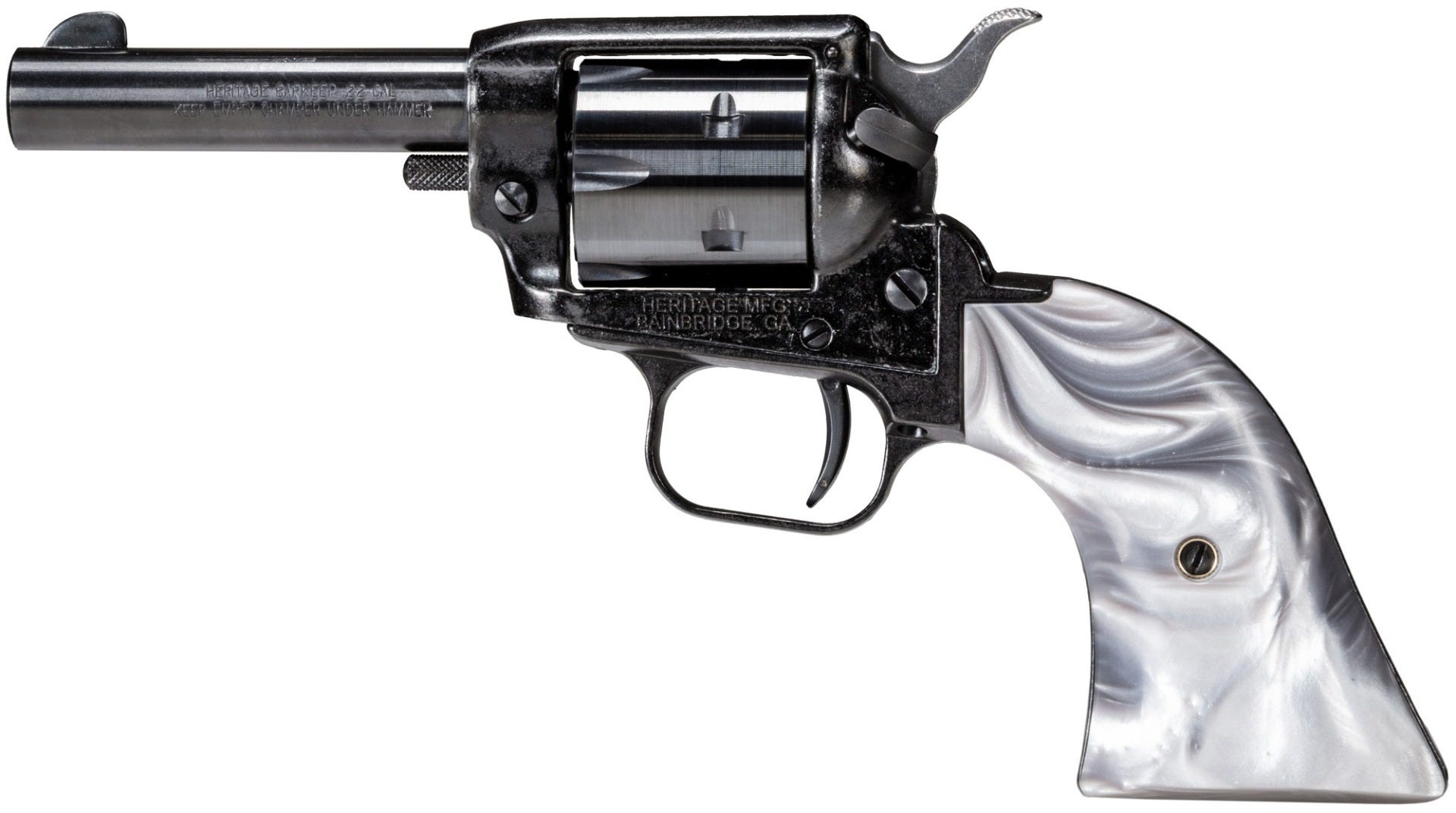 Heritage Firearms Barkeep .22 LR 3" Barrel 6-Rounds Grey Pearl Grips - Image 2