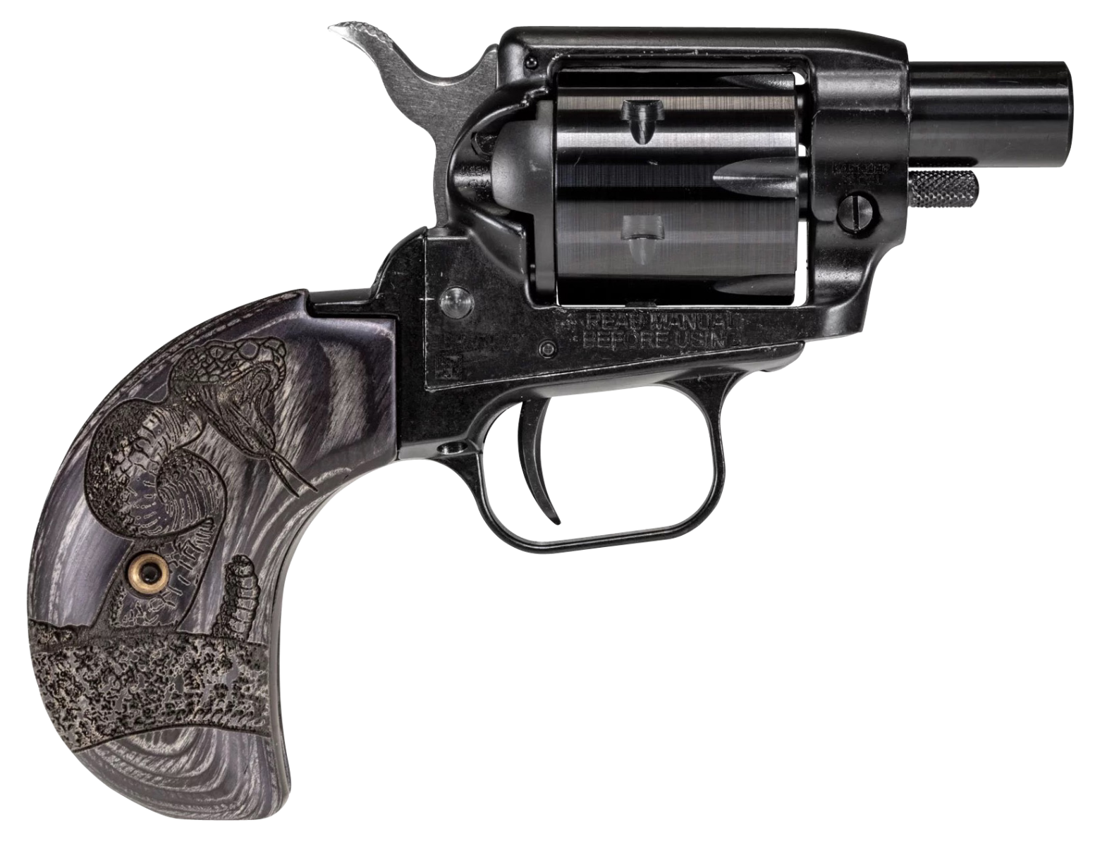 Heritage Firearms Barkeep Boot .22 LR 1.68" Barrel 6-Rounds Engraved Birdshead Grip