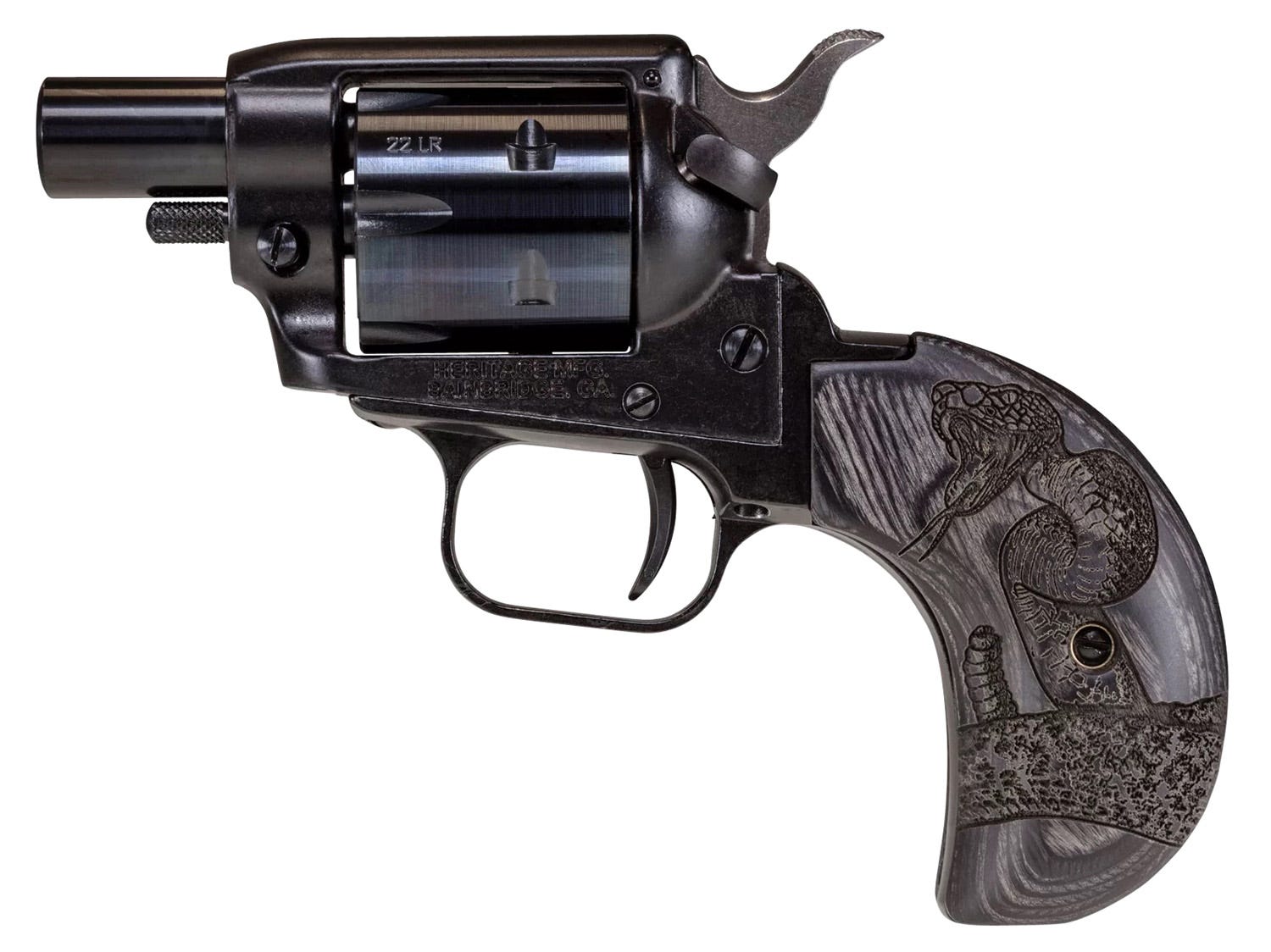 Heritage Firearms Barkeep Boot .22 LR 1.68" Barrel 6-Rounds Engraved Birdshead Grip - Image 2