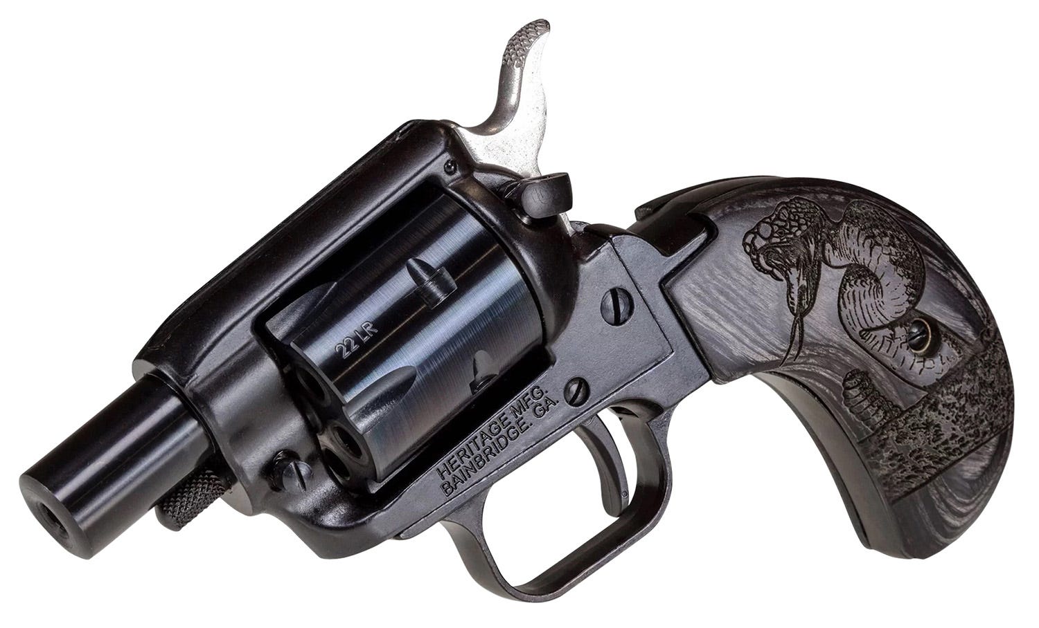 Heritage Firearms Barkeep Boot .22 LR 1.68" Barrel 6-Rounds Engraved Birdshead Grip - Image 3