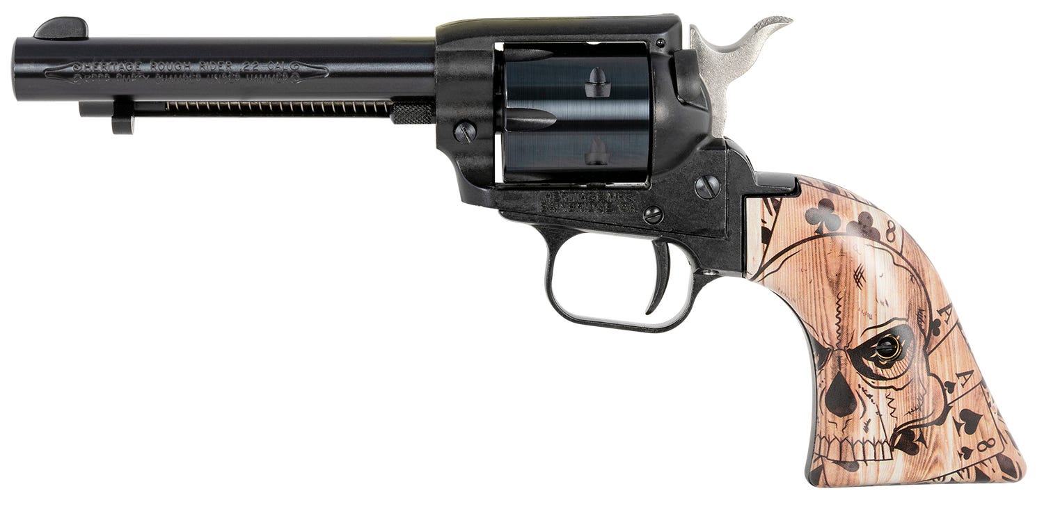 Heritage Firearms Rough Rider .22 LR 4.75" Barrel 6-Rounds Deadman's Hand Ivory Grips - Image 2