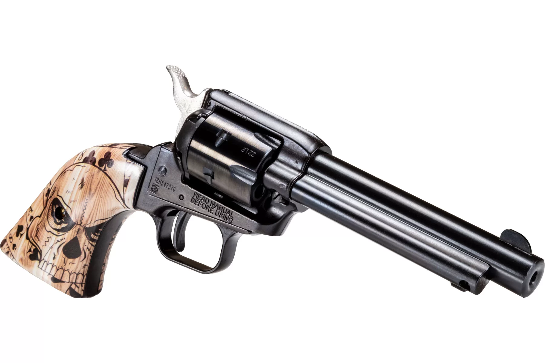 Heritage Firearms Rough Rider .22 LR 4.75" Barrel 6-Rounds Deadman's Hand Ivory Grips - Image 4
