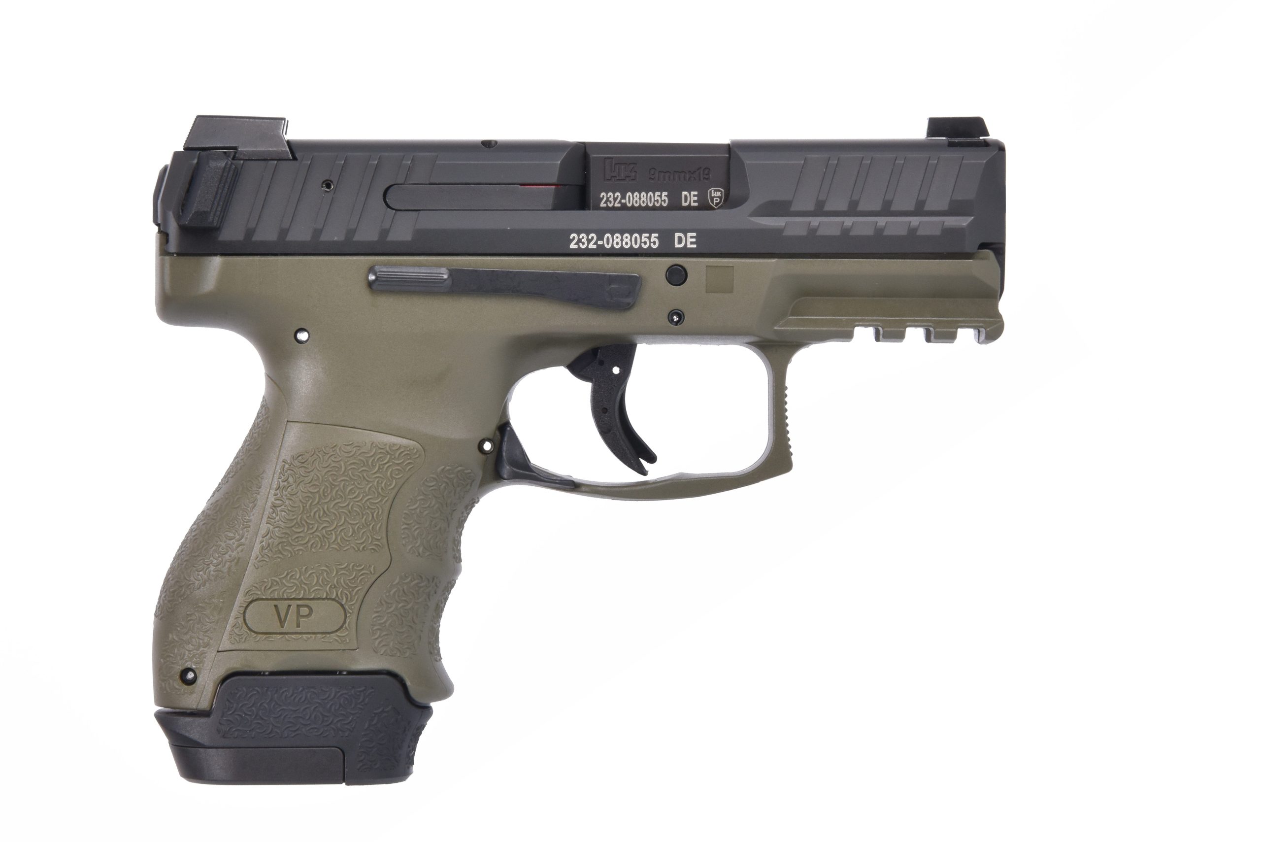 Heckler and Koch VP9SK Green 9mm 3.39" Barrel 15-Rounds Luminous Front Sight
