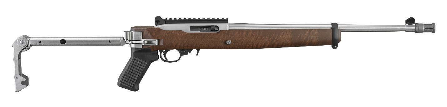 Ruger 10/22 Exclusive w/ Folding Samson Stock Stainless / Wood .22 LR 16.5" Barrel 10-Rounds - Image 2