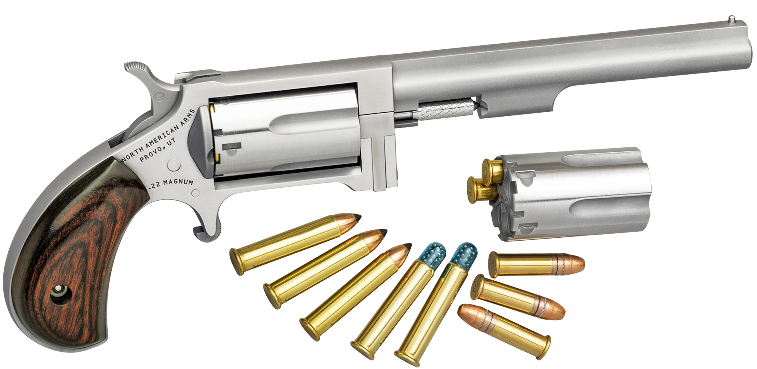 North American Arms Sidewinder Stainless .22 LR / .22 Mag 4" Barrel 5-Rounds