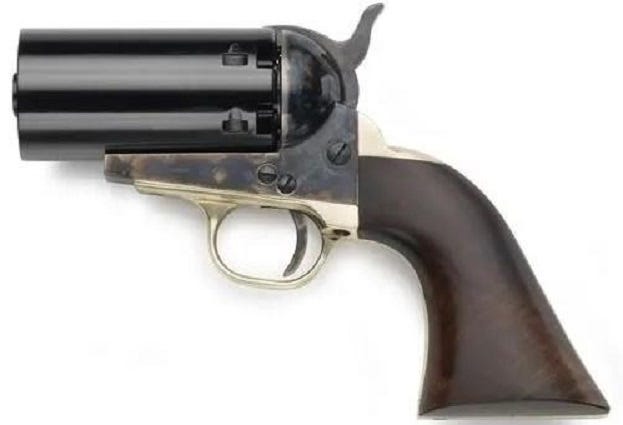 Pietta 1851 Navy Pepperbox Revolver .36 Caliber 6-Rounds Walnut Grip - Image 2